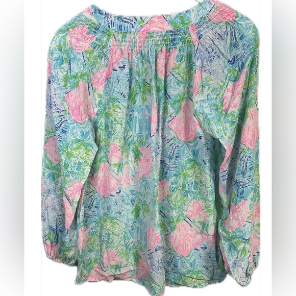 Lilly Pulitzer Elsa Blouse Size Medium in Bohemian Queen Print - Picture 4 of 6